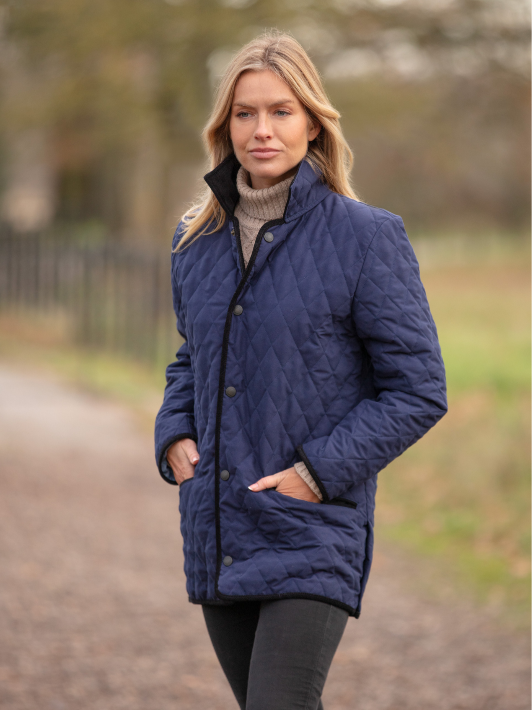 Unisex Paddock Quilt Jacket In Navy – John Partridge & Co
