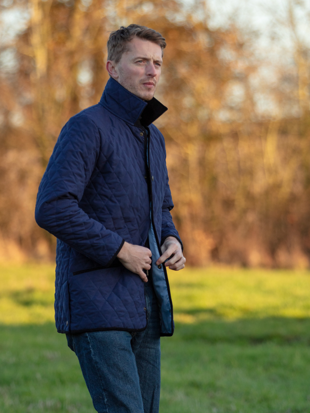 Unisex Paddock Quilt Jacket In Navy – John Partridge & Co
