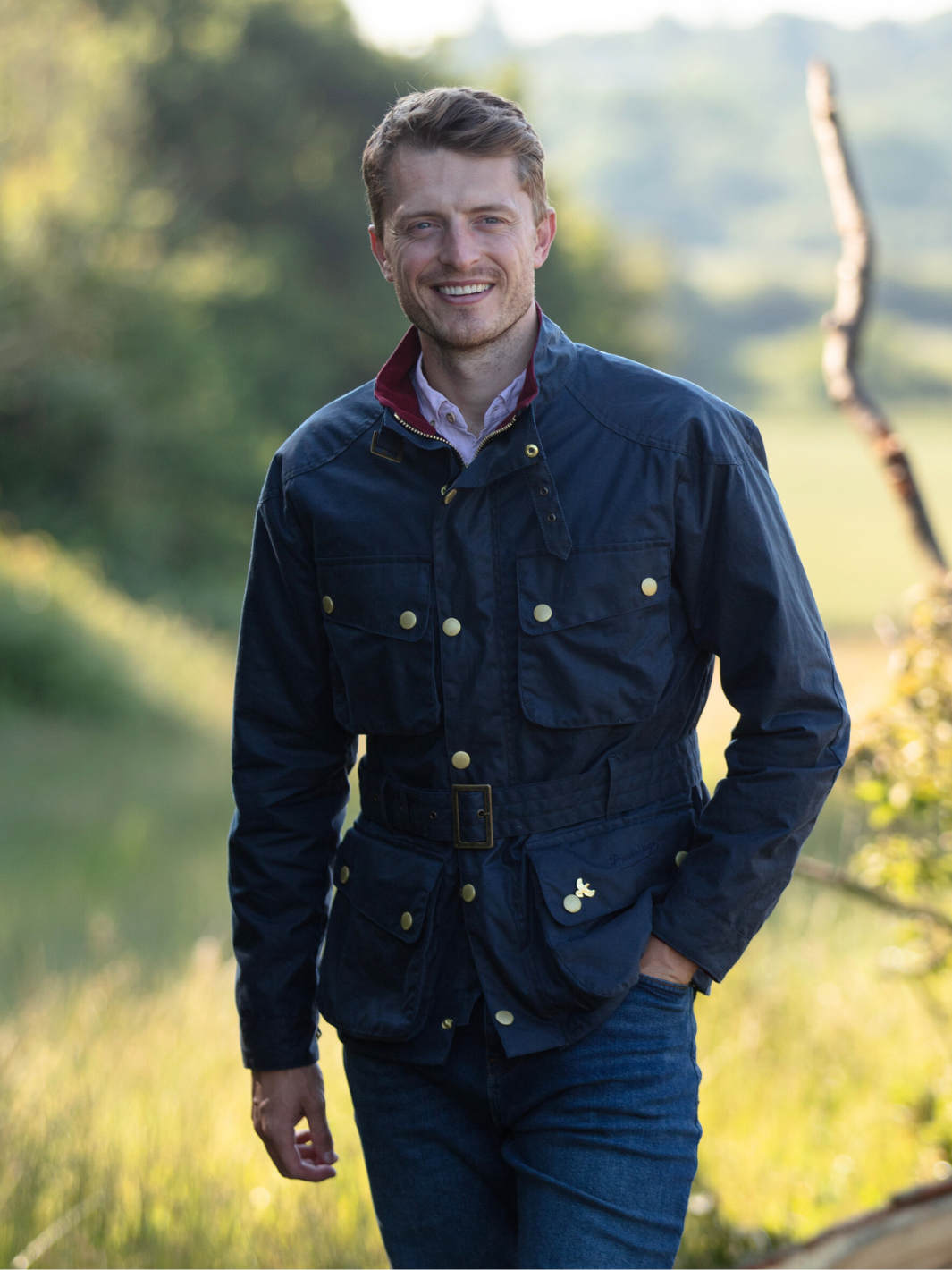 Men's Navy Wax Biker Jacket Limited Edition – John Partridge & Co