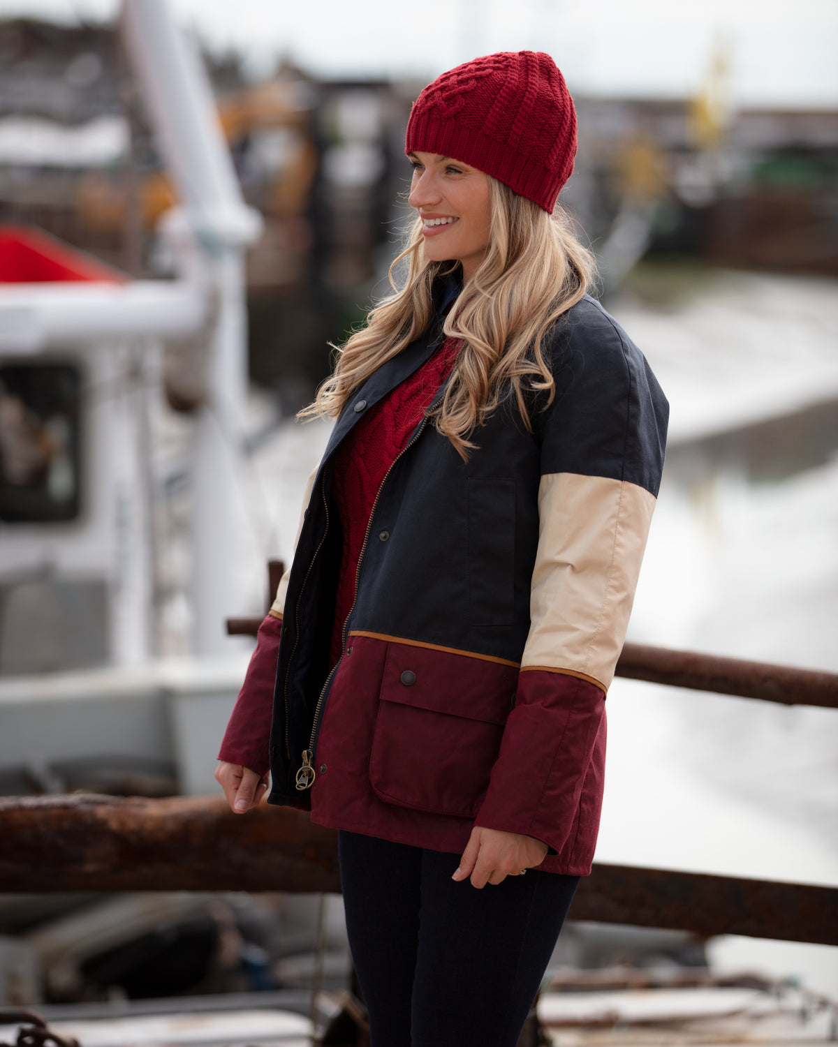 Ladies Landowner Tri-Colour Wax Walking Jacket - Coastal - John Partridge & Co