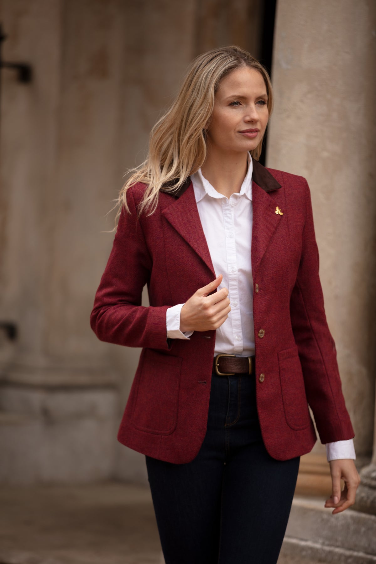 Arena Tweed Blazer - Jalapeno Red - John Partridge & Co