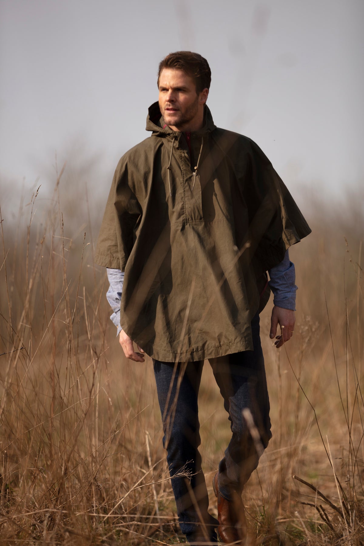 Derby Unisex Dry Wax Cape - Khaki