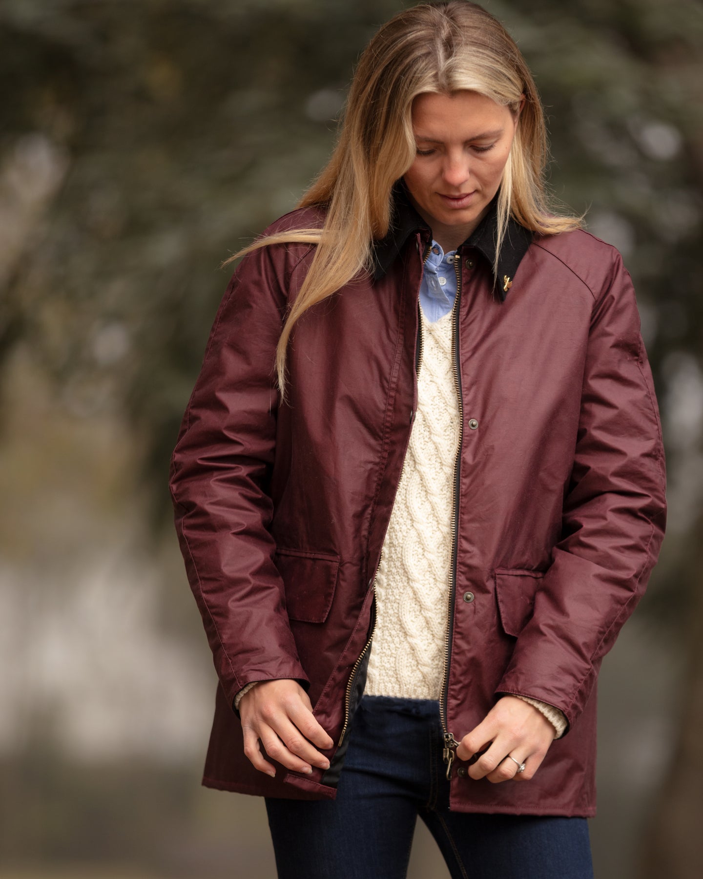 Landowner Bold Burgundy Ladies Wax Jackets John Partridge Co