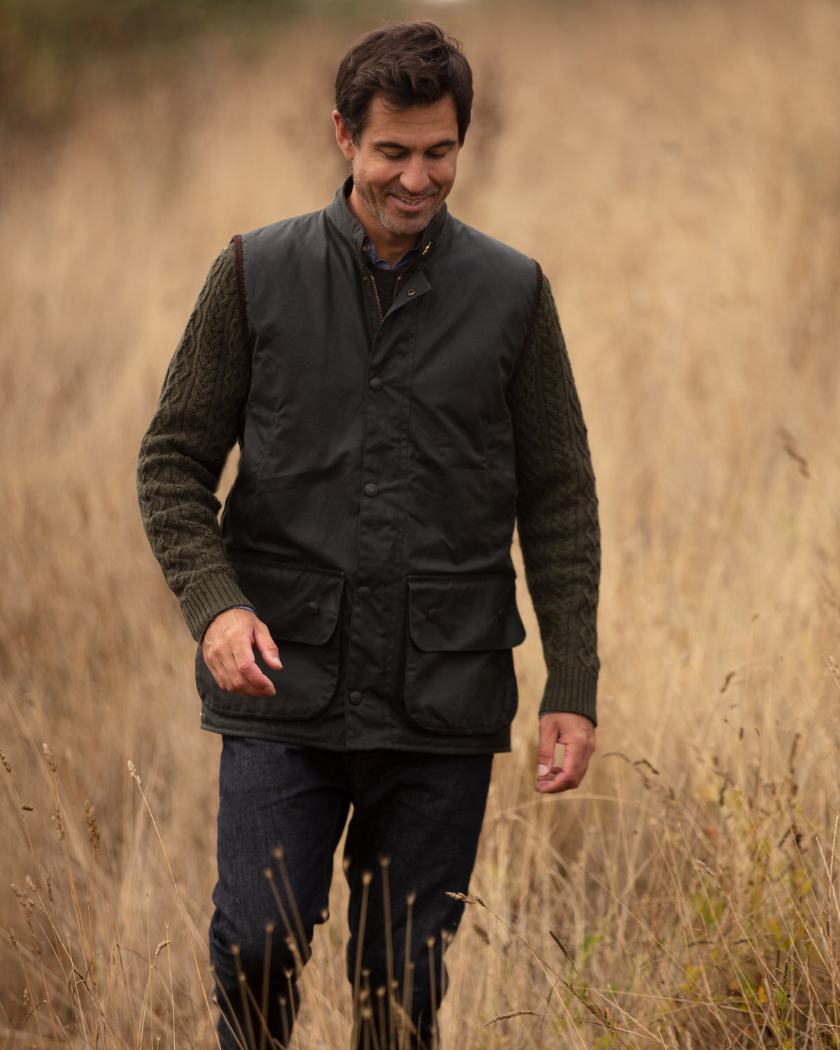 Oakland Wax Gilet - Sage | John Partridge