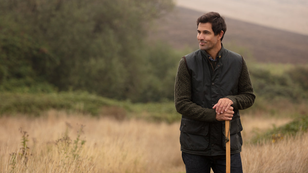 Oakland Wax Gilet - Sage | John Partridge