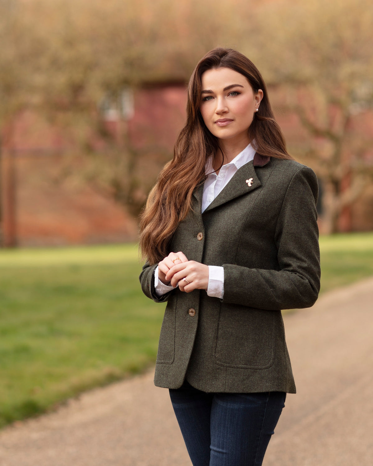 Womens green tweed blazer - Country Style made in england 