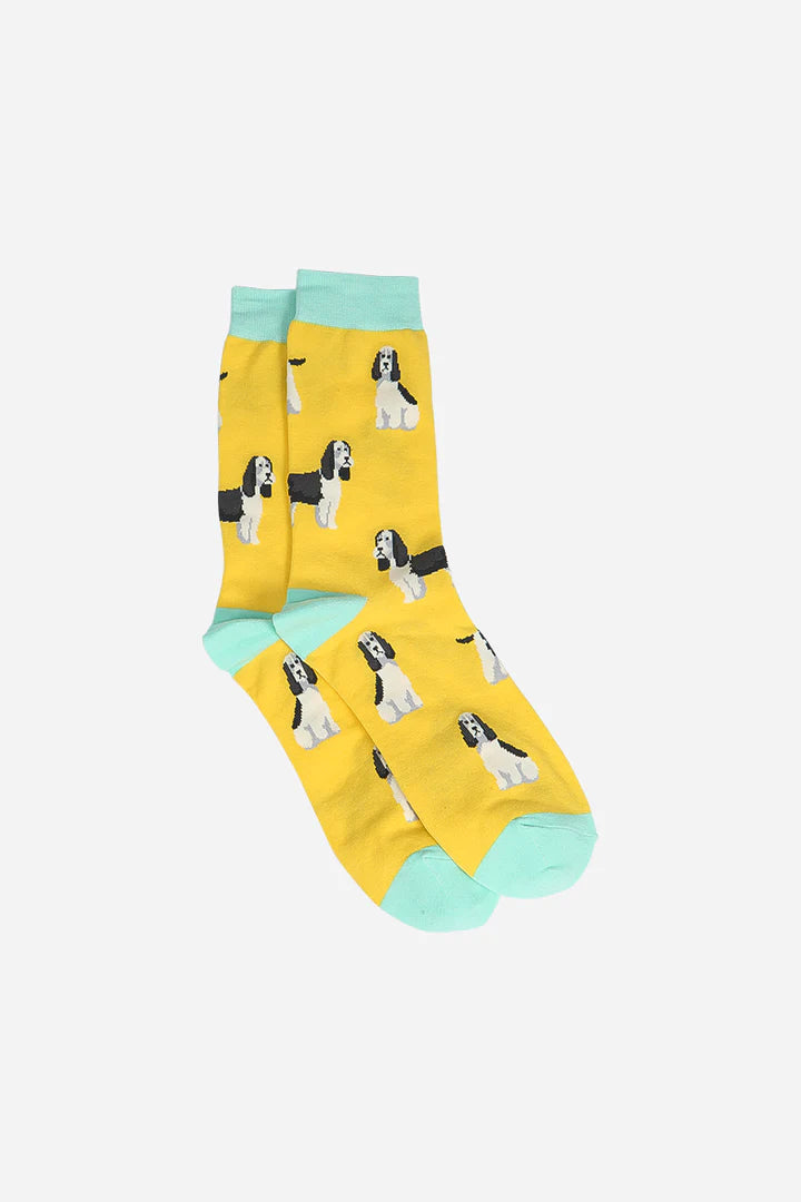 Yellow Spaniel Bamboo Mix Socks