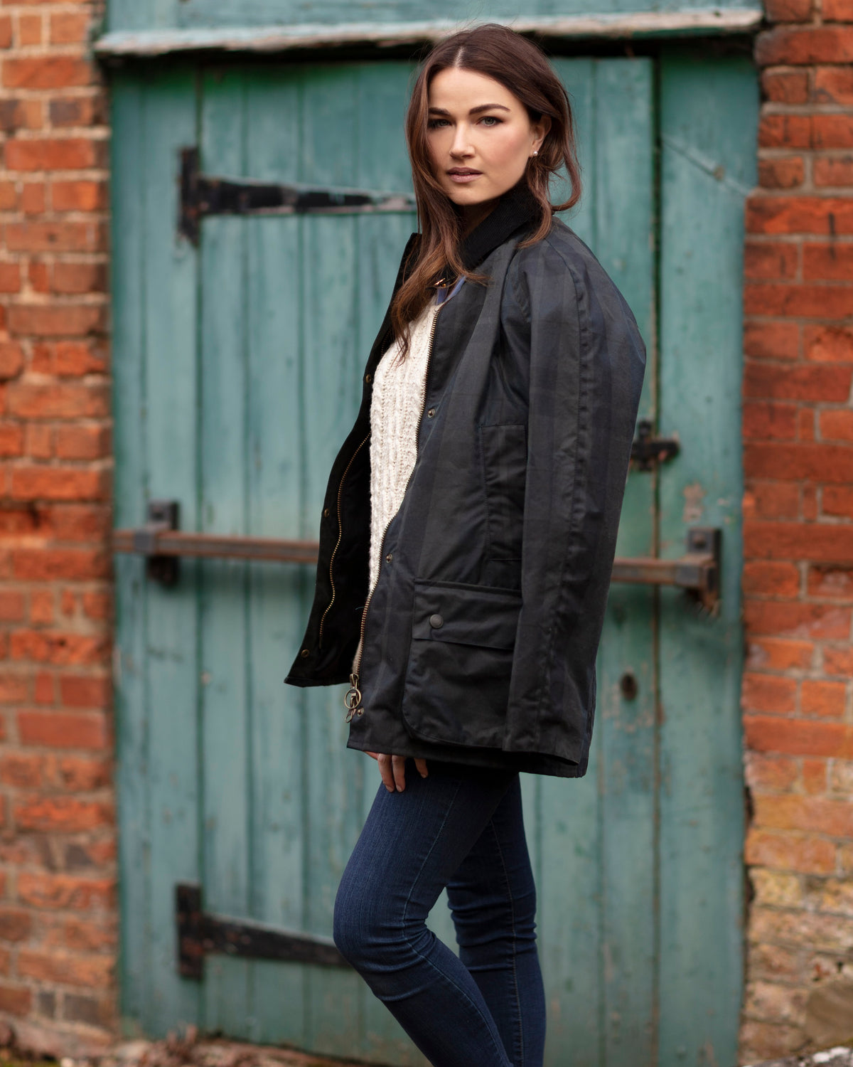 Ladies Wax Jacket | Womens Navy Wax Walking Jacket