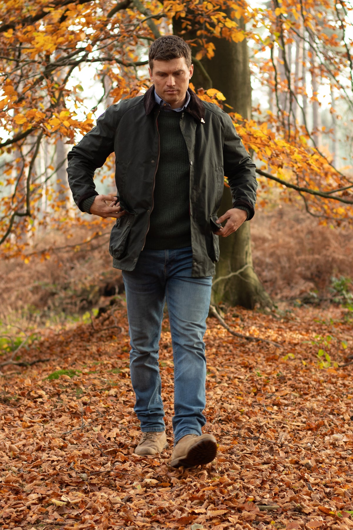 Landowner Wax Walking Jacket - Sage - John Partridge & Co