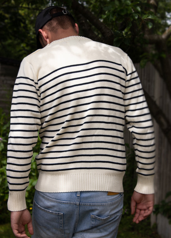 Breton Stripe Sweatshirt - Natural - John Partridge & Co