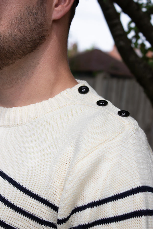Breton Stripe Sweatshirt - Natural - John Partridge & Co