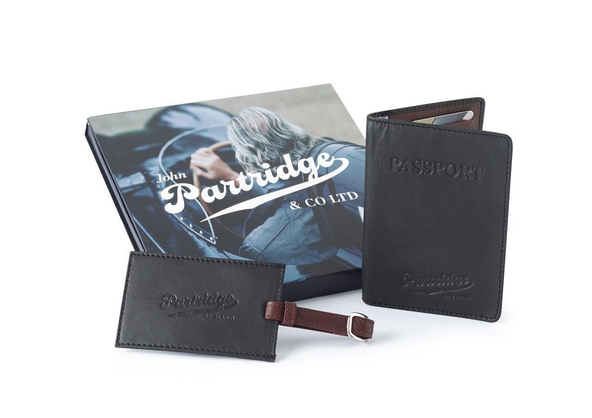 Travel Gift Sets - Sports Leather Black/Bordo - John Partridge & Co