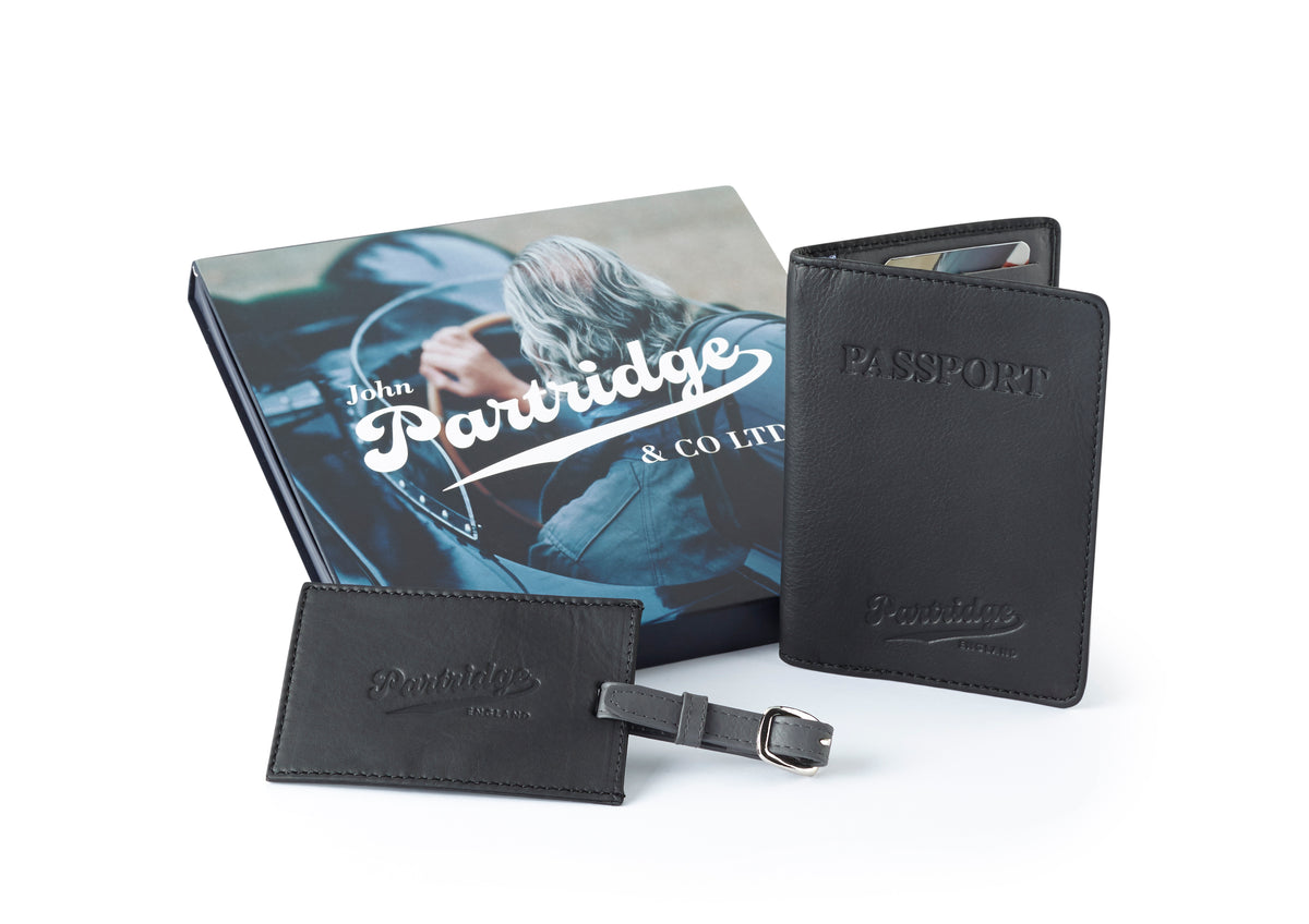 Travel Gift Sets - Sports Leather Black/Grey - John Partridge & Co