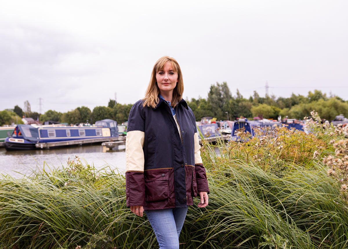 Ladies Landowner Tri-Colour Wax Walking Jacket - Coastal - John Partridge & Co