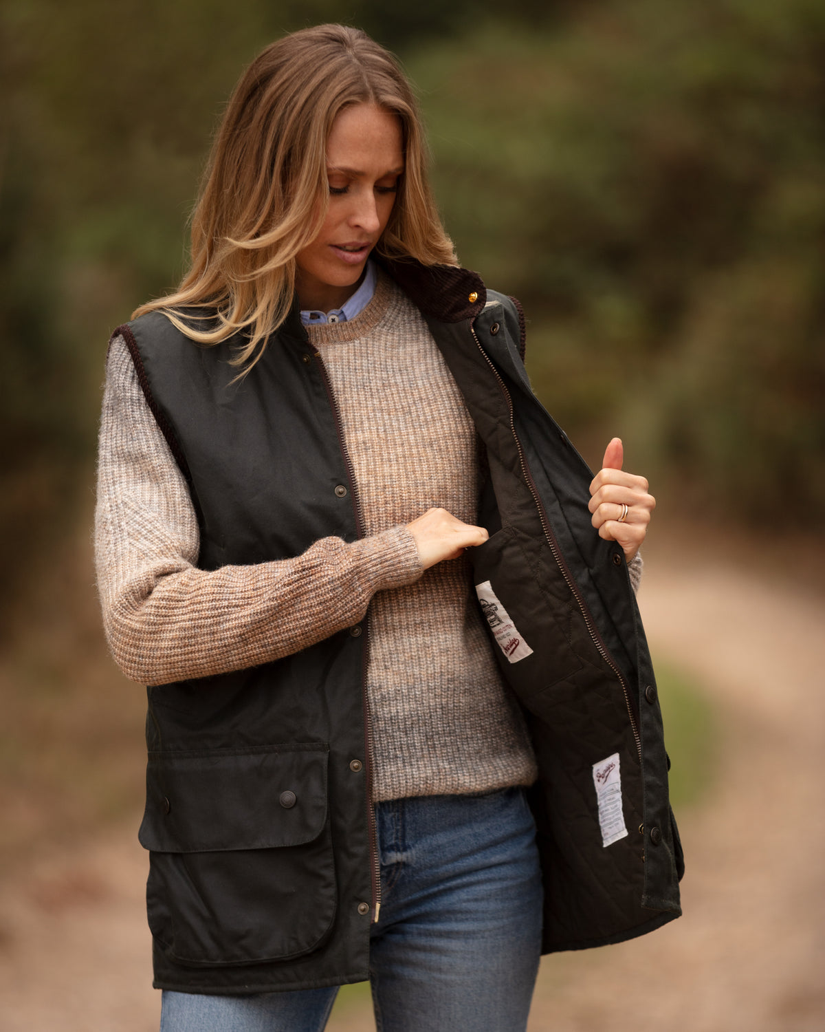 Oakland Wax Gilet - Sage | John Partridge