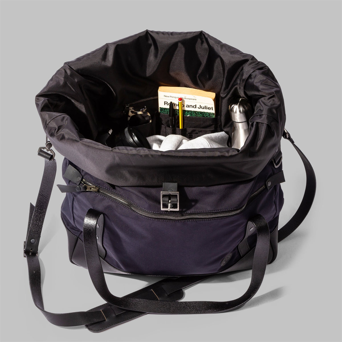Croxden Navy Nylon Satchel - John Partridge & Co