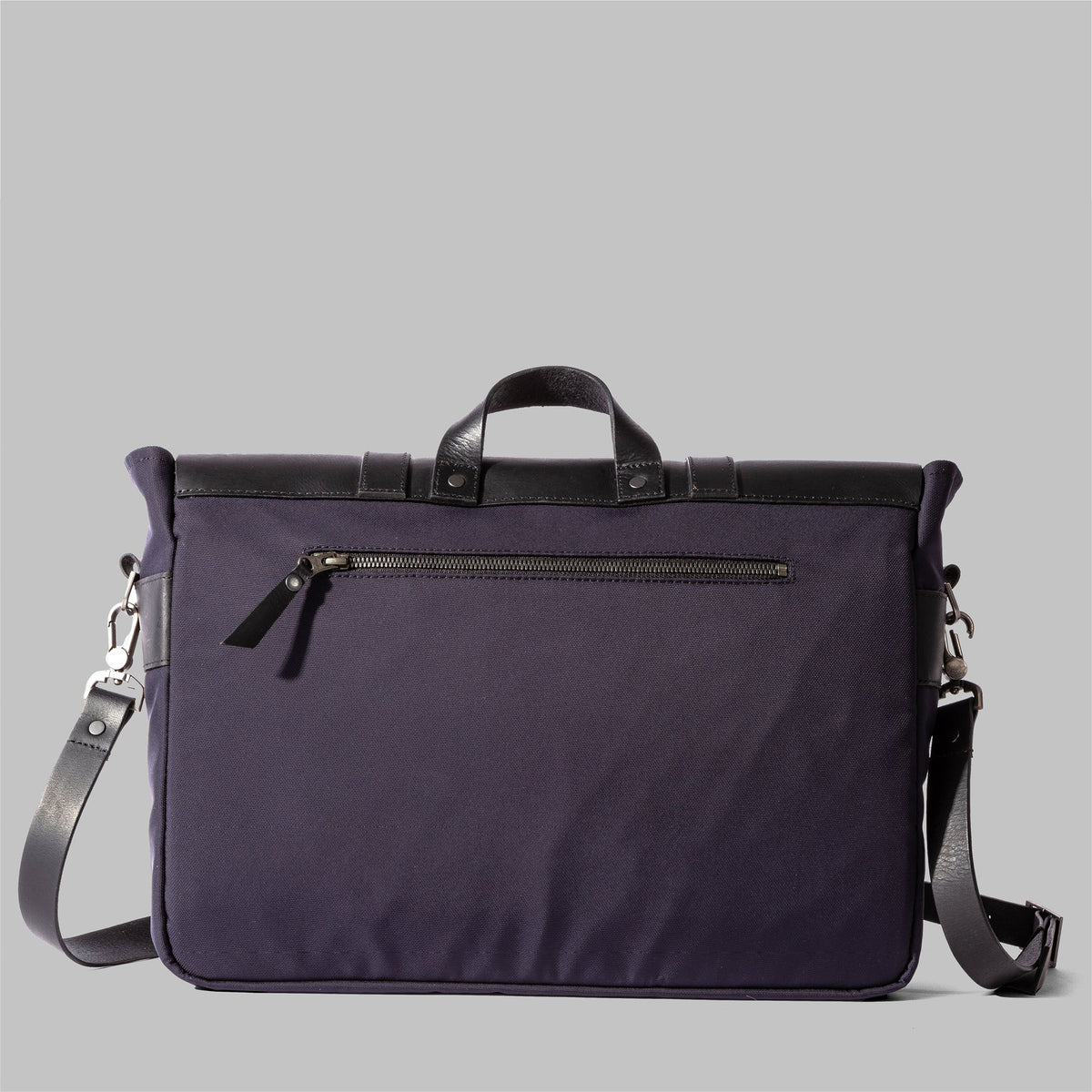 Portland Navy Nylon & Leather Messenger Bag - John Partridge & Co