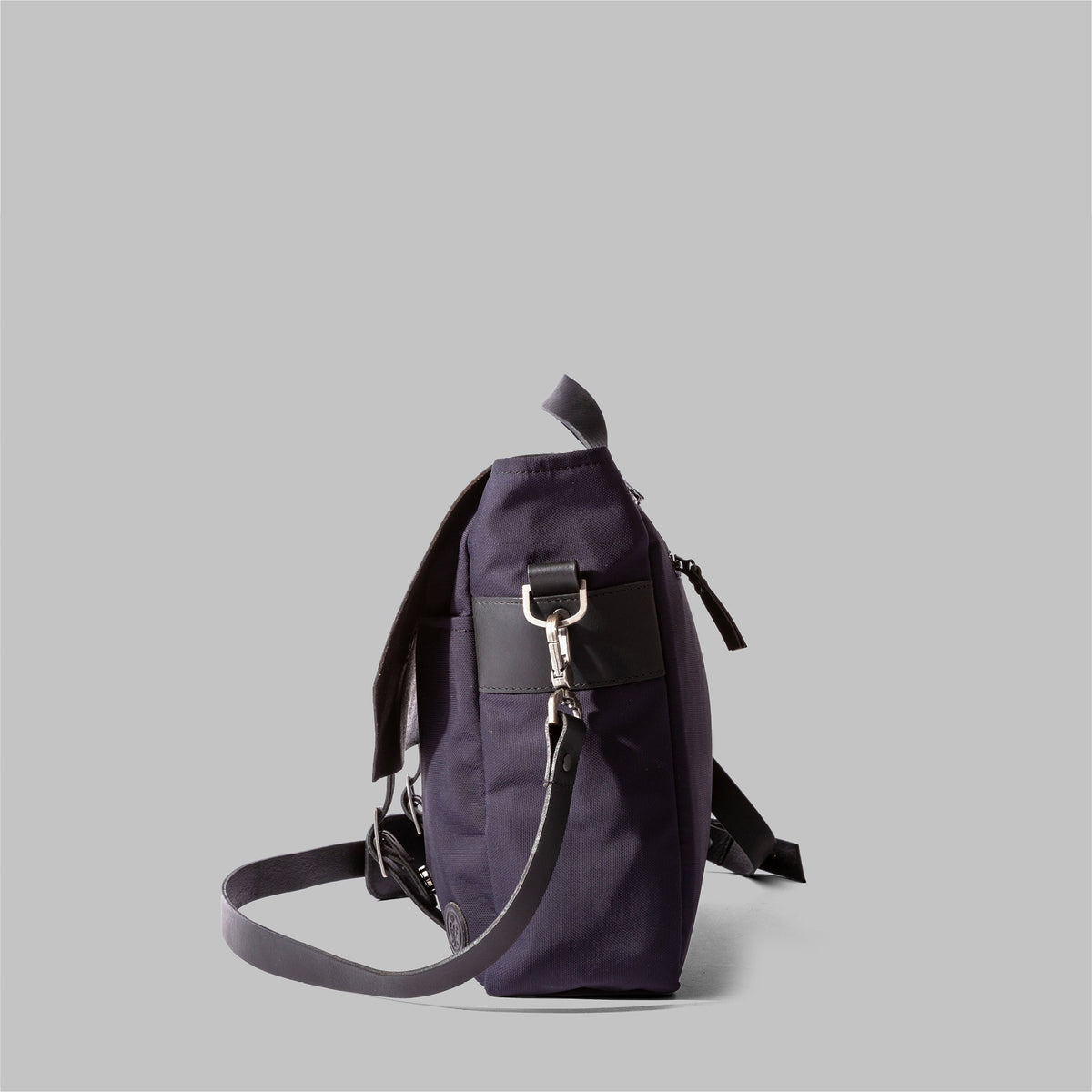 Portland Navy Nylon & Leather Messenger Bag - John Partridge & Co