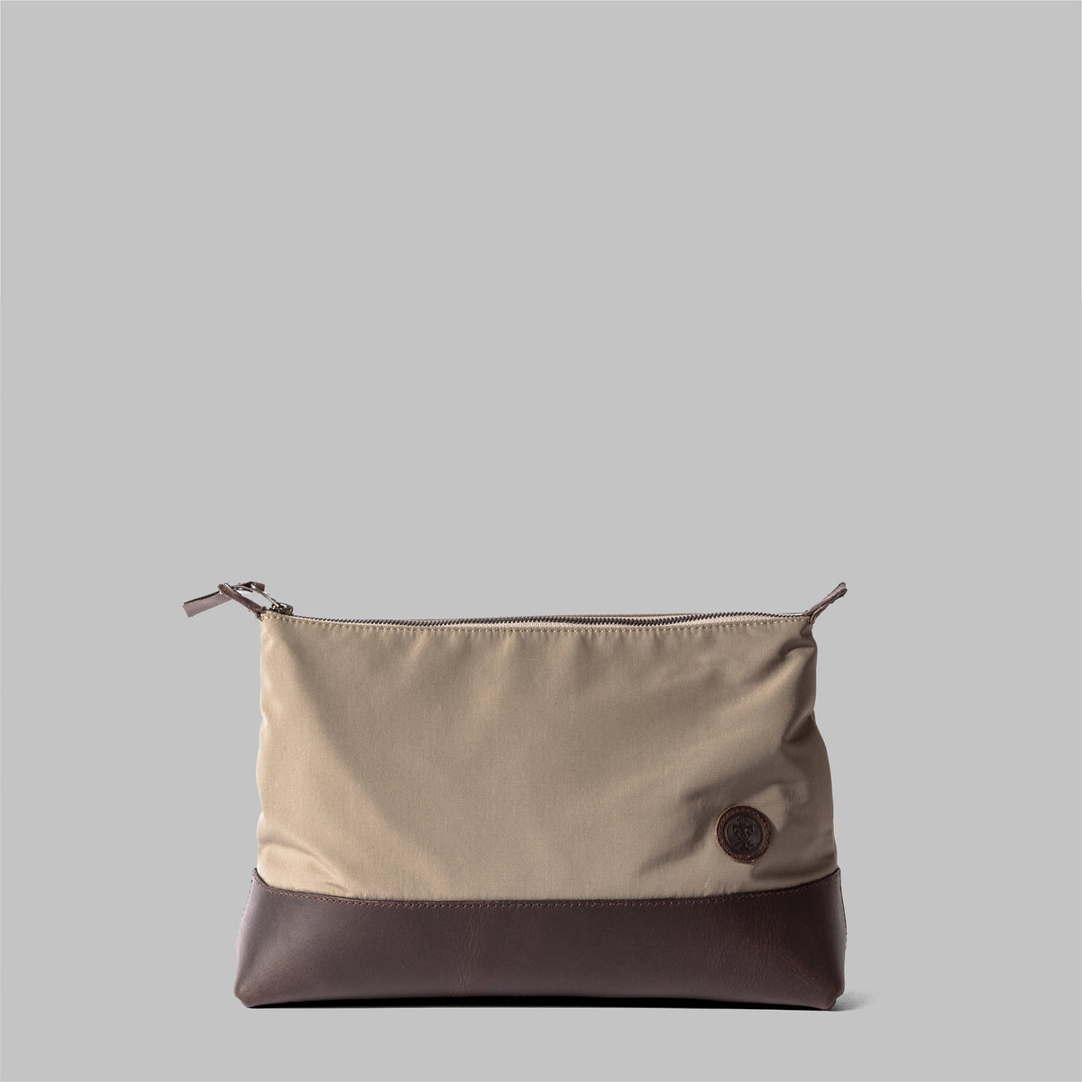 Silverdale Beige Nylon & Leather Wash Bag - John Partridge & Co