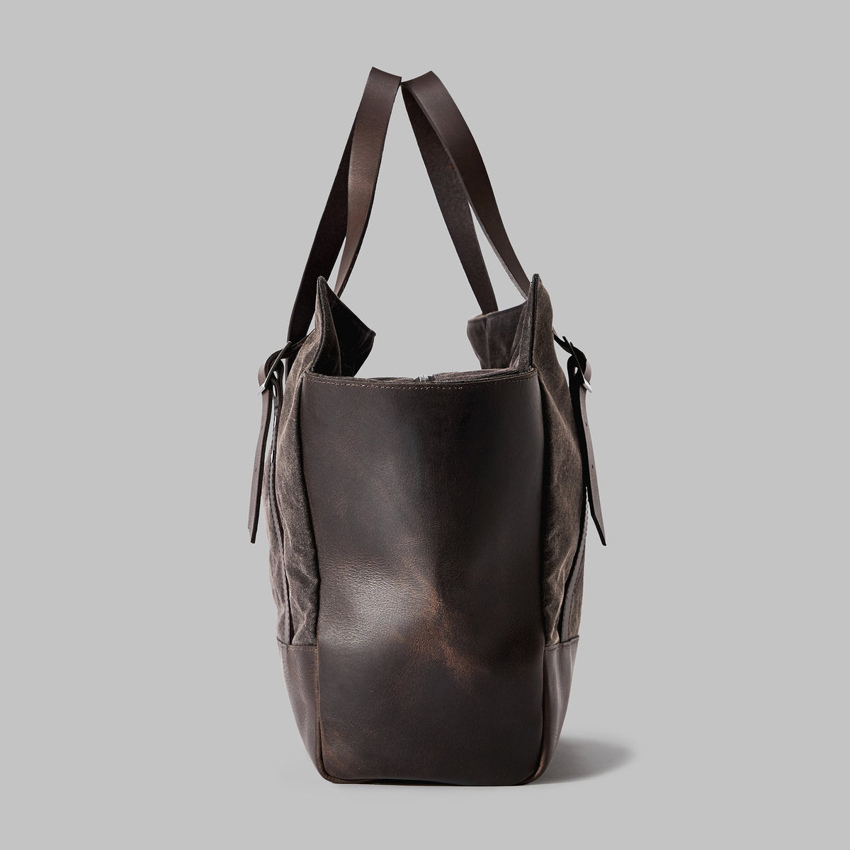 Longton Brown Waxed Cotton Large Tote - John Partridge & Co