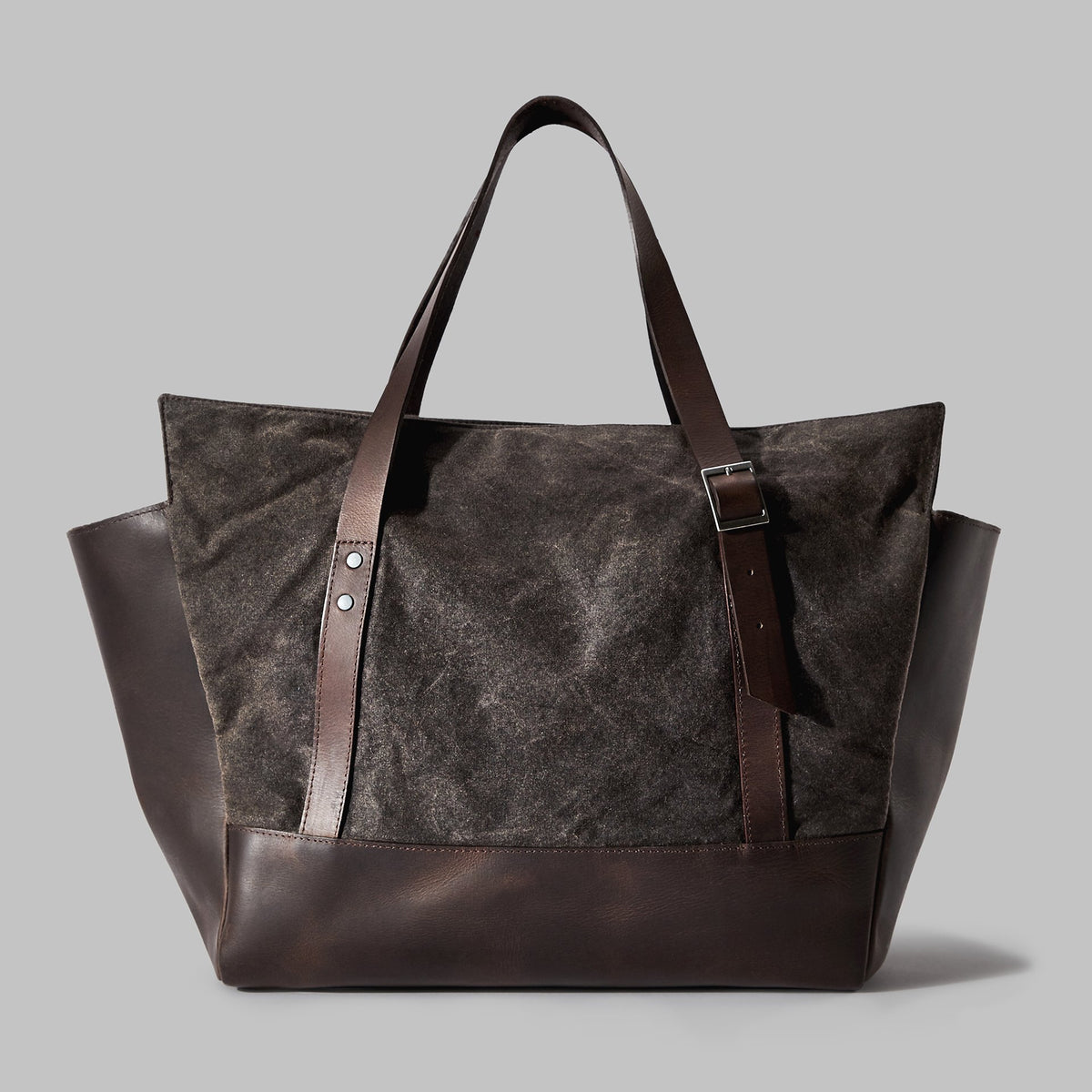 Longton Brown Waxed Cotton Large Tote - John Partridge & Co