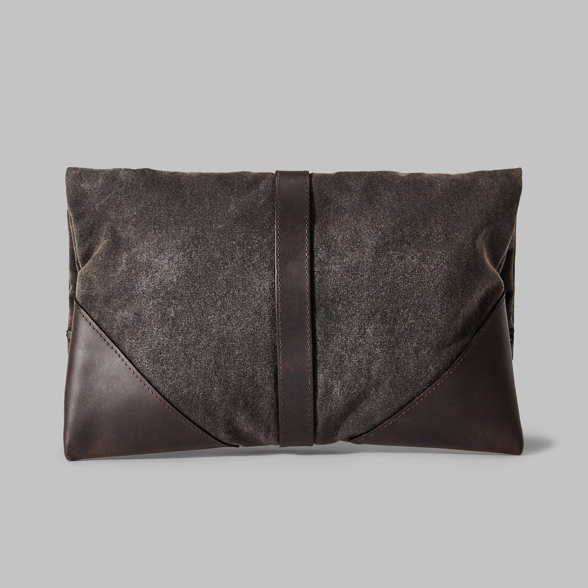Anslow Brown Waxed Cotton Clutch - John Partridge & Co